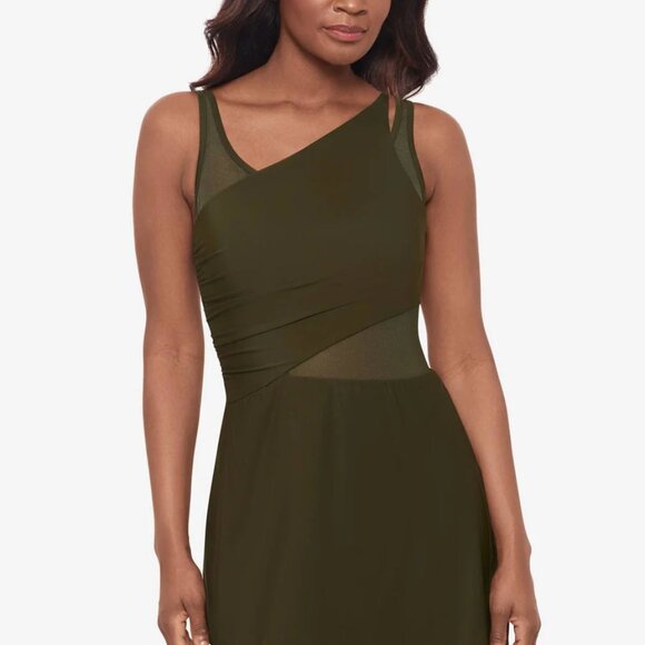NWT Miraclesuit Alina Swim Dress in Nori Green Size 8 - Picture 3 of 9